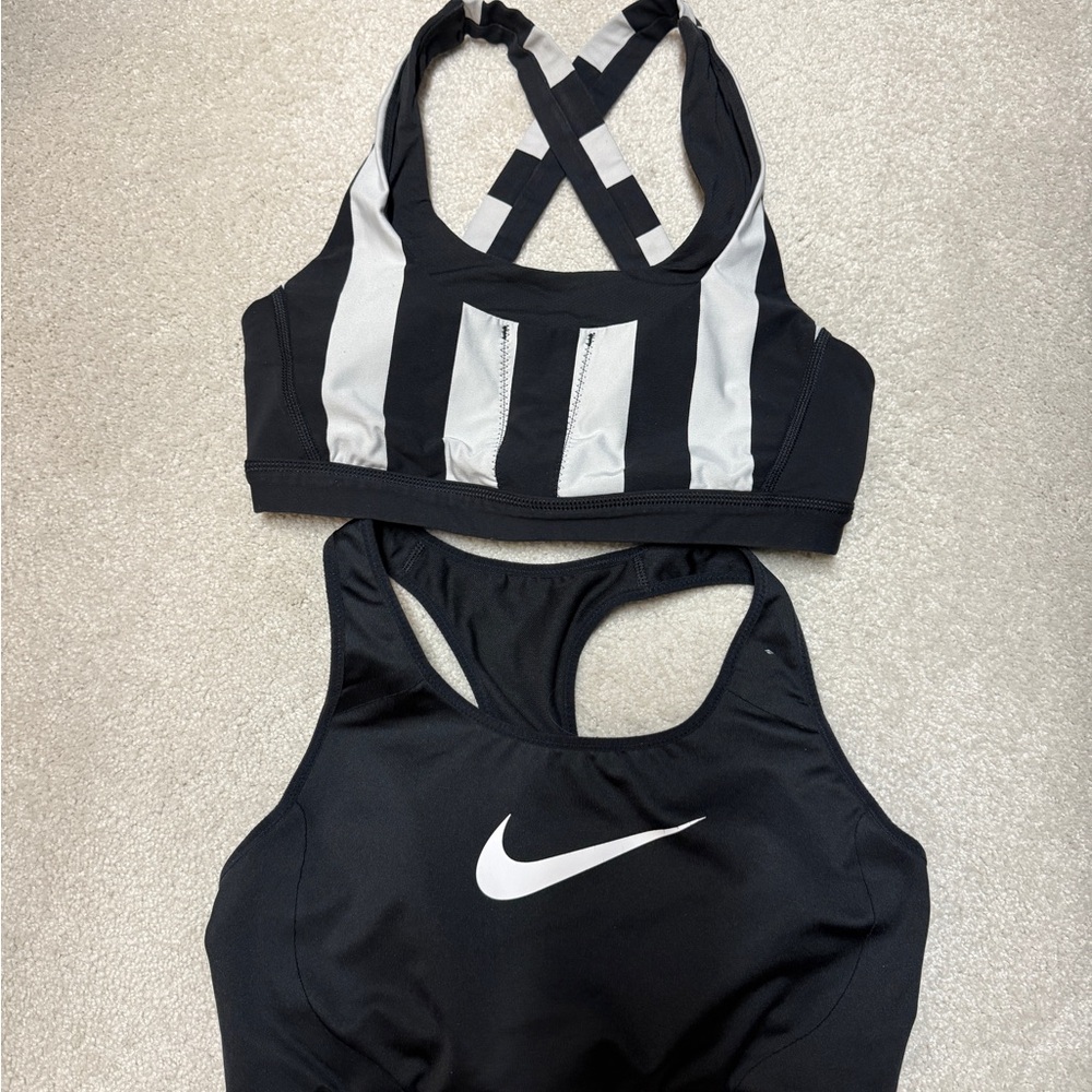 Lululemon Athletica Black and White Striped Bra Intimates